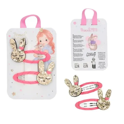 Discount DEPESCHE Princess Mimi Haarspangen Glitzer Motiv und Textil