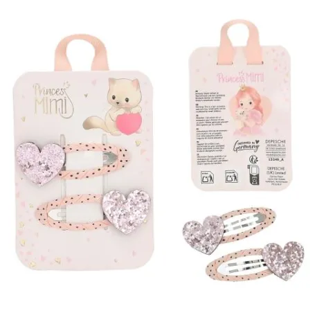Discount DEPESCHE Princess Mimi Haarspangen Glitzer Motiv und Textil