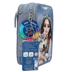 Clearance DEPESCHE TOPModel 3 Fach Federtasche WOLF