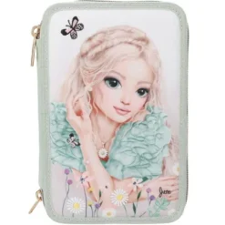 Sale DEPESCHE TOPModel 3 Fach Federtasche mit Stickerei SUMMER FEELING